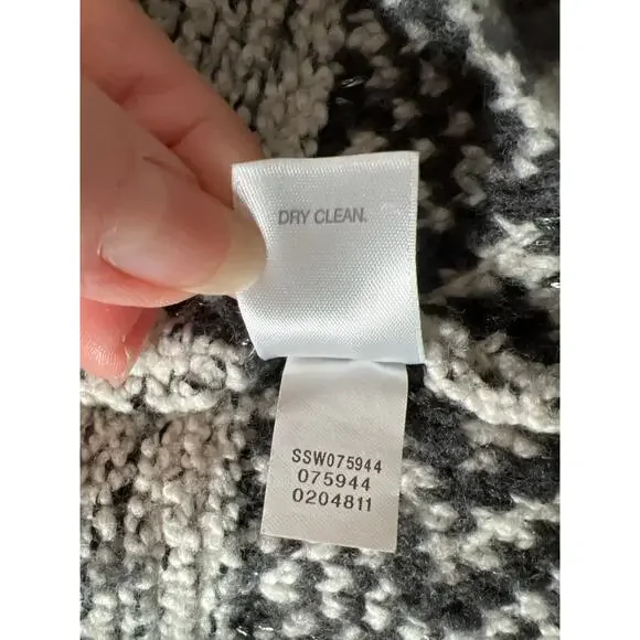 J.Jill size 3X cardigan, black/gray/cream pockets 3/4 Boho fringe open front - Picture 8 of 8